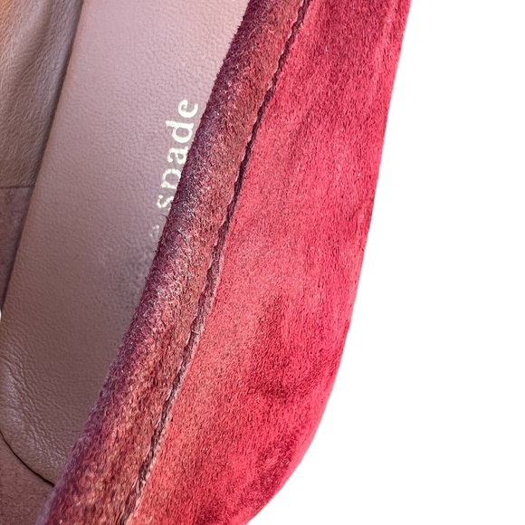 KATE SPADE NEW YORK Camellia Suede Loafers 'Dark Merlot' Burgundy Size 40.5/10 - Picture 14 of 15